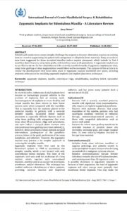 Zygomatic implants for edentulous maxilla- A literature review